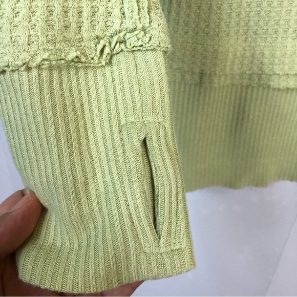 FP We the Free Green North Shore Thermal Waffle Knit Oversized Tunic Top Small - Picture 9 of 12